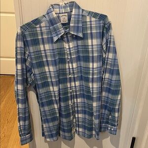 Brooks Brothers Blue and Green Plaid Shirt